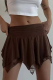 Sexy Celebrities Solid Lace Asymmetrical Pleated Mid Waist Type A Solid Color Bottoms