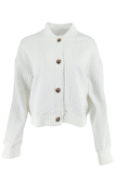 Casual Solid Buttons O Neck Outerwear