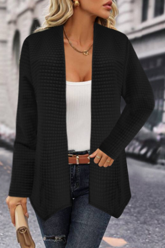Casual Simplicity Solid Asymmetrical Cardigan Collar Outerwear