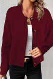 Casual Solid Buttons O Neck Outerwear