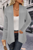 Casual Simplicity Solid Asymmetrical Cardigan Collar Outerwear