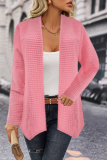 Casual Simplicity Solid Asymmetrical Cardigan Collar Outerwear