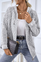 Casual Simplicity Solid Zipper Hooded Collar Tops