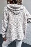Casual Simplicity Solid Zipper Hooded Collar Tops