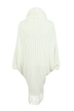 Elegant Solid Tassel Turndown Collar Outerwear
