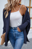 Casual Solid Patchwork Scarf Collar Outerwear