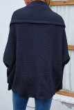 Casual Solid Patchwork Scarf Collar Outerwear