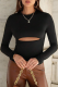 Sexy Solid Hollowed Out O Neck Tops