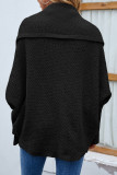 Casual Solid Patchwork Scarf Collar Outerwear