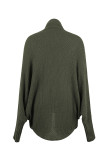 Casual Solid Patchwork Scarf Collar Outerwear