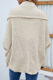 Casual Solid Patchwork Scarf Collar Outerwear