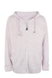 Casual Simplicity Solid Zipper Hooded Collar Tops