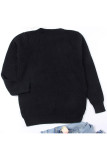 Casual Geometric Patchwork O Neck Tops