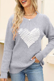 Casual Geometric Patchwork O Neck Tops