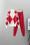 Casual Color Block Pocket Contrast Turtleneck Long Sleeve Two Pieces