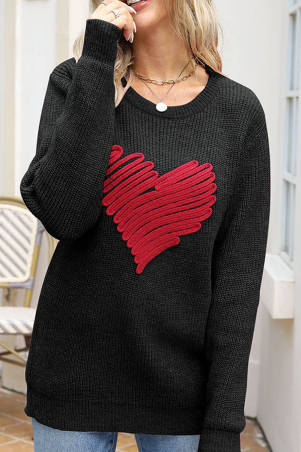 Casual Geometric Patchwork O Neck Tops