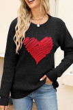 Casual Geometric Patchwork O Neck Tops