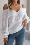 Sexy Solid Weave V Neck Tops