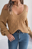 Sexy Solid Weave V Neck Tops