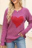 Casual Geometric Patchwork O Neck Tops