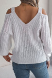 Sexy Solid Weave V Neck Tops