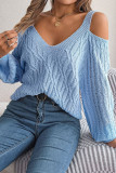 Sexy Solid Weave V Neck Tops