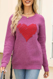 Casual Geometric Patchwork O Neck Tops