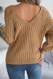 Sexy Solid Weave V Neck Tops
