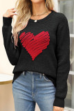 Casual Geometric Patchwork O Neck Tops