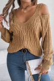 Sexy Solid Weave V Neck Tops