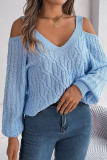 Sexy Solid Weave V Neck Tops