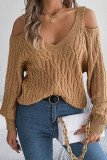Sexy Solid Weave V Neck Tops