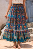 Bohemian Vintage Geometric Patchwork Loose High Waist Type A Full Print Bottoms