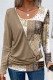 Casual Print Patchwork O Neck Tops