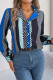 Casual Street Polka Dot Contrast Turn-back Collar Tops