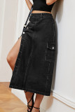 Street Solid Buckle Straight Solid Color Bottoms