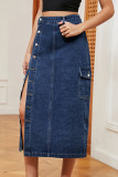 Street Solid Buckle Straight Solid Color Bottoms