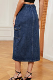 Street Solid Buckle Straight Solid Color Bottoms