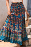 Bohemian Vintage Geometric Patchwork Loose High Waist Type A Full Print Bottoms