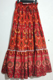Bohemian Vintage Geometric Patchwork Loose High Waist Type A Full Print Bottoms