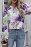Elegant Floral O Neck Tops