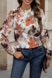 Elegant Floral O Neck Tops