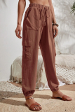 Casual Solid Pocket High Waist Solid Color Bottoms