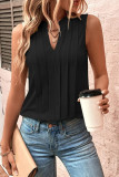 Casual Simplicity Solid Fold V Neck Tops