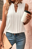 Casual Simplicity Solid Fold V Neck Tops