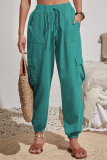 Casual Solid Pocket High Waist Solid Color Bottoms