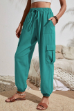 Casual Solid Pocket High Waist Solid Color Bottoms