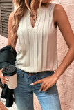 Casual Simplicity Solid Fold V Neck Tops