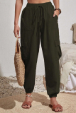 Casual Solid Pocket High Waist Solid Color Bottoms