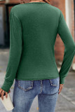 Casual Solid Fold V Neck Tops